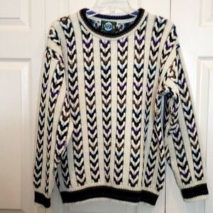 JANTZEN Multicolored Heavy Crewneck Sweater Size Medium